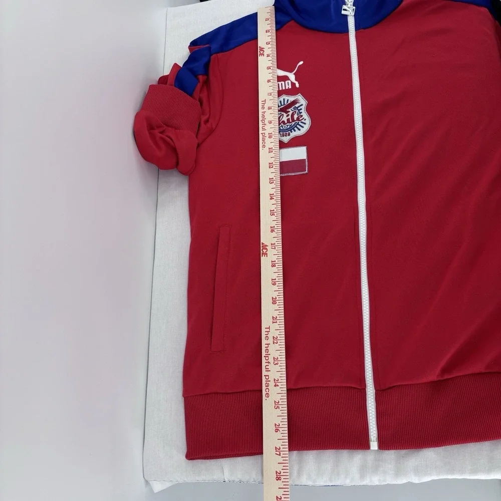 Puma Track Soccer Jacket Men M Red Blue Chile Football Texas Star Flag Logo RARE